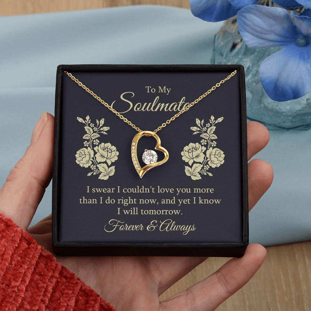 To my soulmate - I swear I couldn't love you Forever Love Necklace