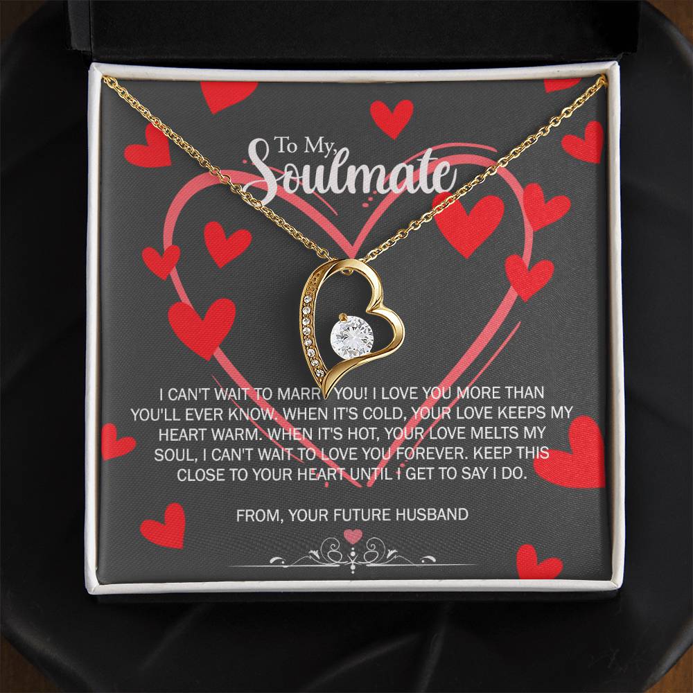 To My Soulmate Necklace for Future Wife Girlfriend Fiancee Anniversary Gift Forever Love Necklace