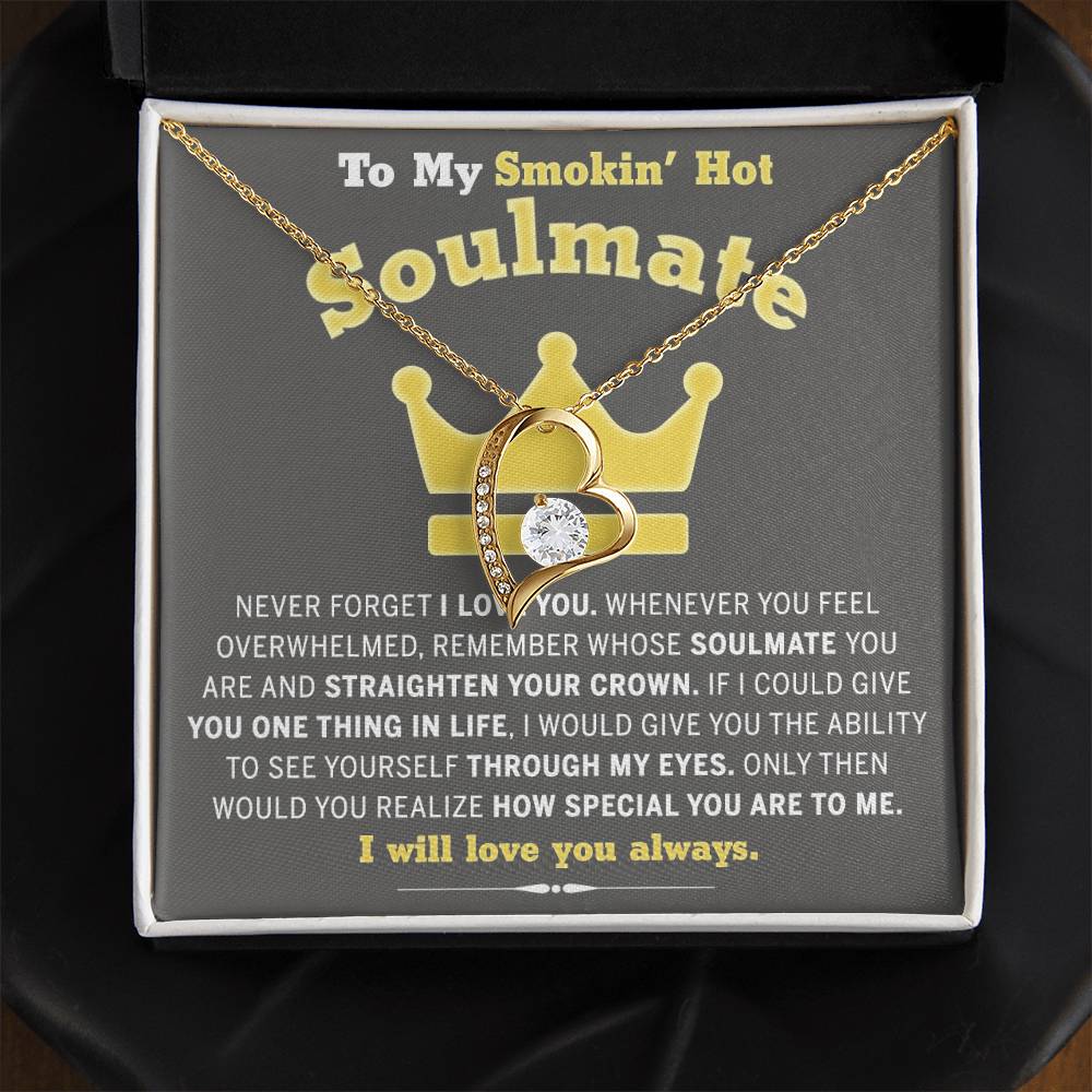 To My Smokin Hot Soulmate Necklace - Wife Gifts From Husband To My Wife Necklace, Gift for Her Romantic, Girlfriend Gifts Necklace for Wife from Men Includes Message Card and Gift Box 29 Forever Love Necklace