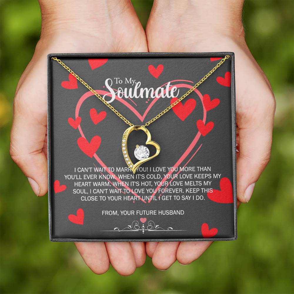 To My Soulmate Necklace for Future Wife Girlfriend Fiancee Anniversary Gift Forever Love Necklace