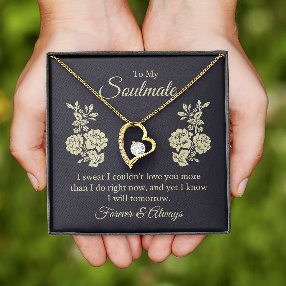 To my soulmate - I swear I couldn't love you Forever Love Necklace