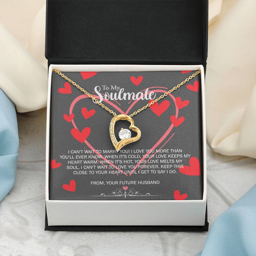 To My Soulmate Necklace for Future Wife Girlfriend Fiancee Anniversary Gift Forever Love Necklace
