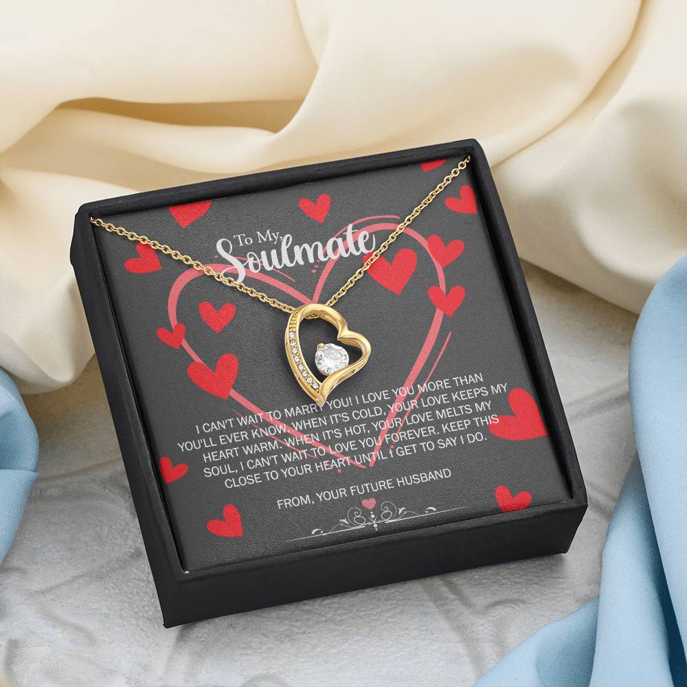 To My Soulmate Necklace for Future Wife Girlfriend Fiancee Anniversary Gift Forever Love Necklace
