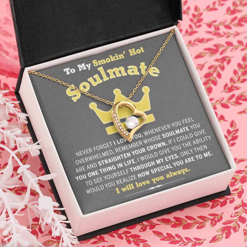 To My Smokin Hot Soulmate Necklace - Wife Gifts From Husband To My Wife Necklace, Gift for Her Romantic, Girlfriend Gifts Necklace for Wife from Men Includes Message Card and Gift Box 29 Forever Love Necklace