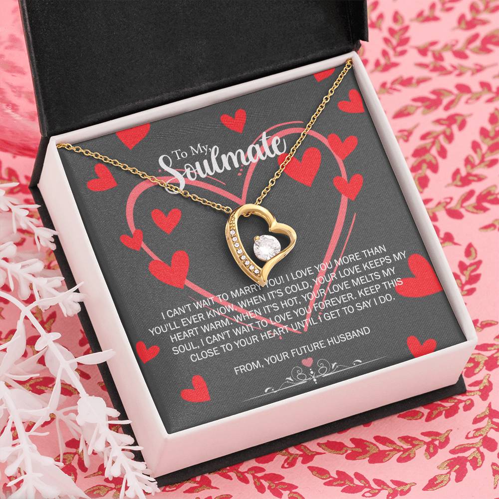 To My Soulmate Necklace for Future Wife Girlfriend Fiancee Anniversary Gift Forever Love Necklace