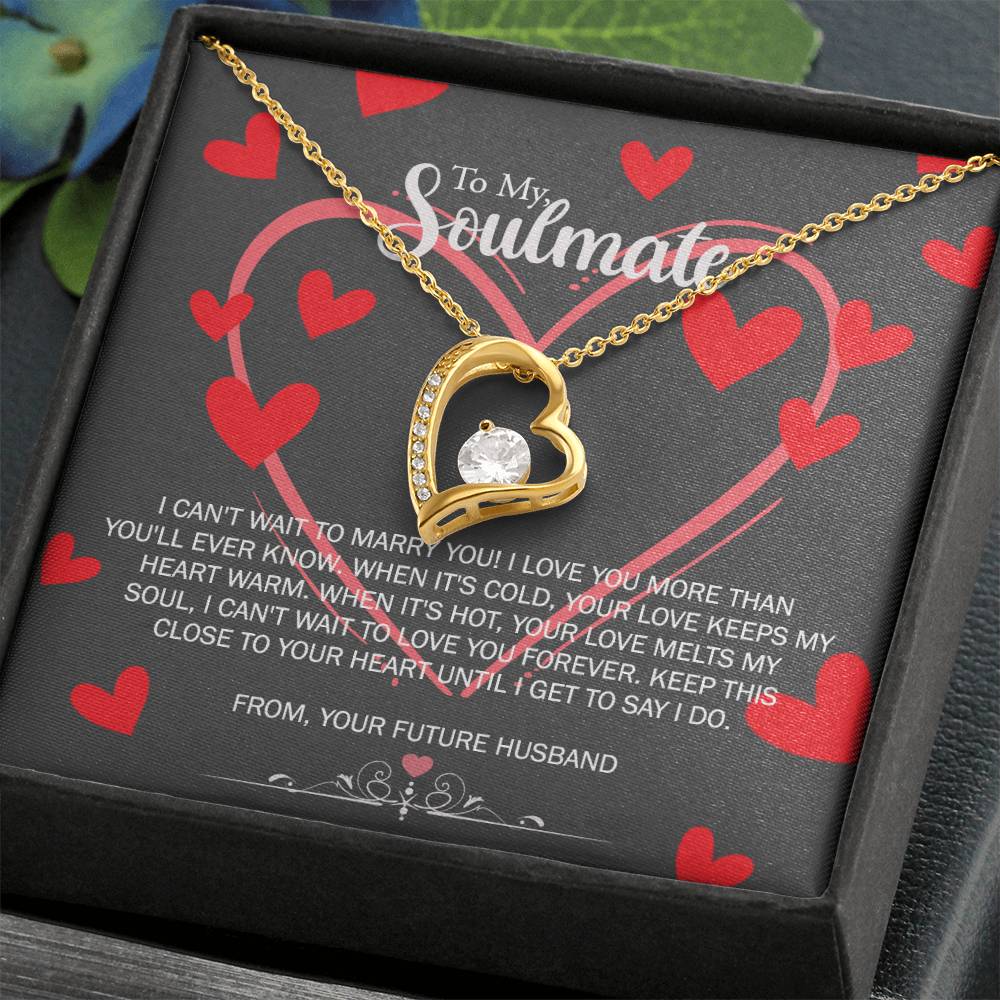 To My Soulmate Necklace for Future Wife Girlfriend Fiancee Anniversary Gift Forever Love Necklace