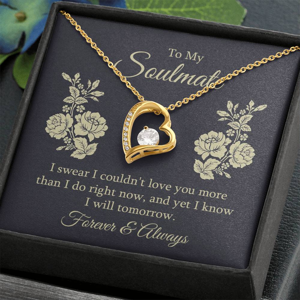 To my soulmate - I swear I couldn't love you Forever Love Necklace