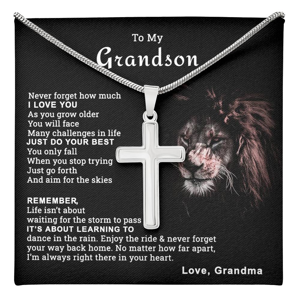 To My Grandson Cross Necklace From Grandma Gift For Grandson Graduation Gift 175220736548