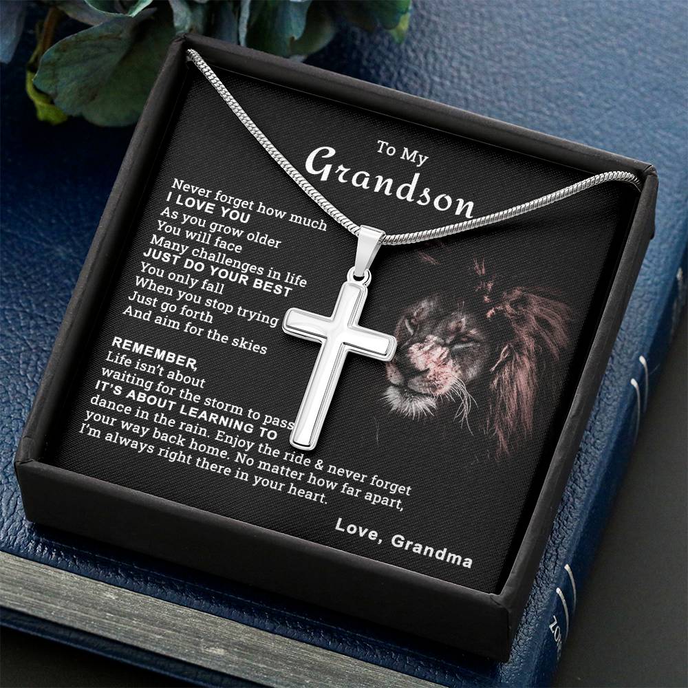 To My Grandson Cross Necklace From Grandma Gift For Grandson Graduation Gift 175220736548
