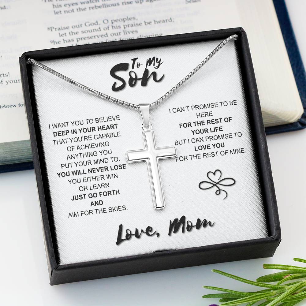 To My Son Gift Cross Necklace Sentimental Gift For My Son Jewelry Gift From Mom