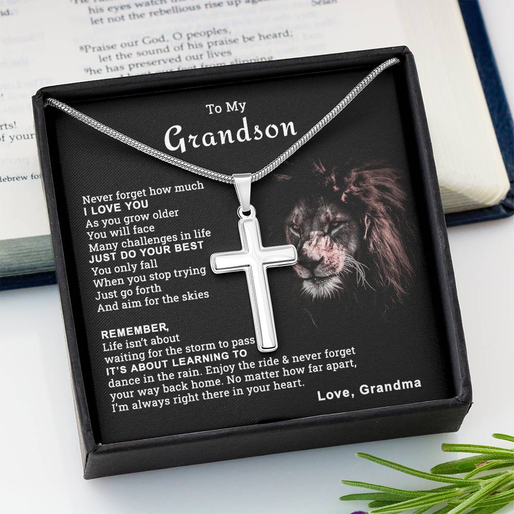 To My Grandson Cross Necklace From Grandma Gift For Grandson Graduation Gift 175220736548