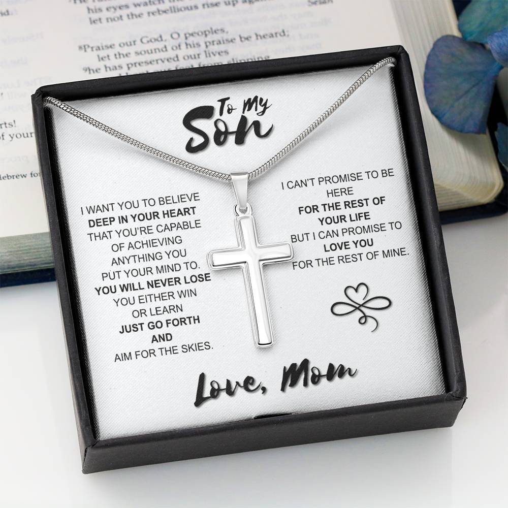 To My Son Gift Cross Necklace Sentimental Gift For My Son Jewelry Gift From Mom