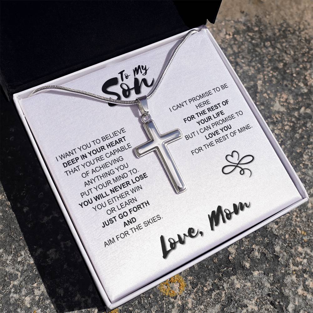 To My Son Gift Cross Necklace Sentimental Gift For My Son Jewelry Gift From Mom