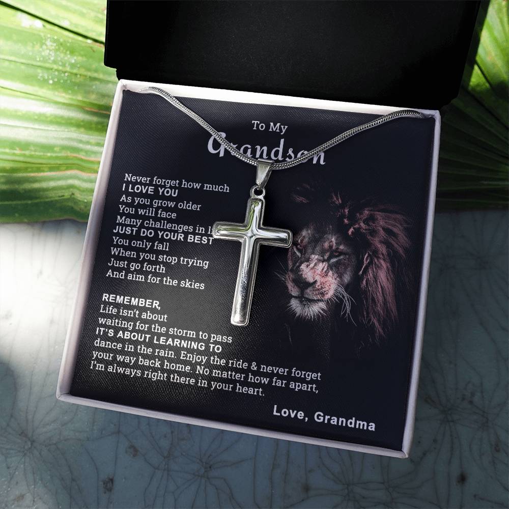 To My Grandson Cross Necklace From Grandma Gift For Grandson Graduation Gift 175220736548