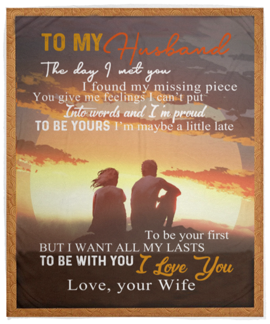 To My Husband Blanket From Wife I Love You To The Moon And Back Blanket 50x60