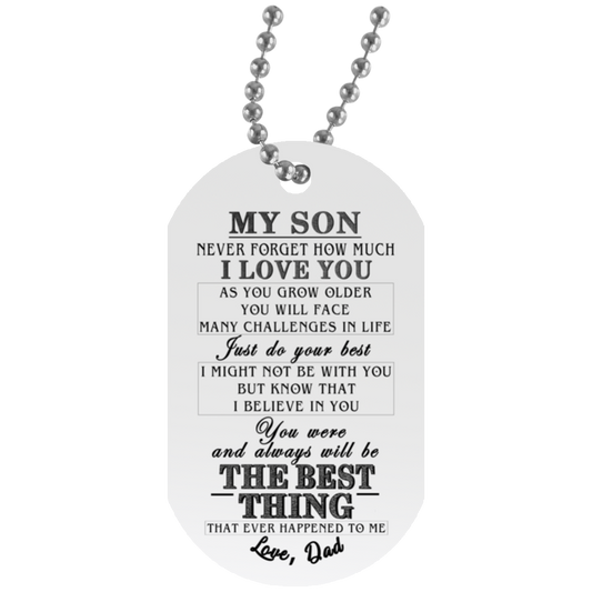 Father And Son Dog Tag Pendant, To My Son The Best Thing Love Dad Perfect Gift