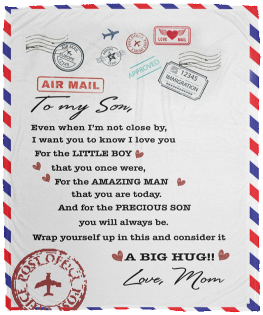 To My Son Blanket Gift From Mom Ever When I'm Not Close By Blanket Gift For Son