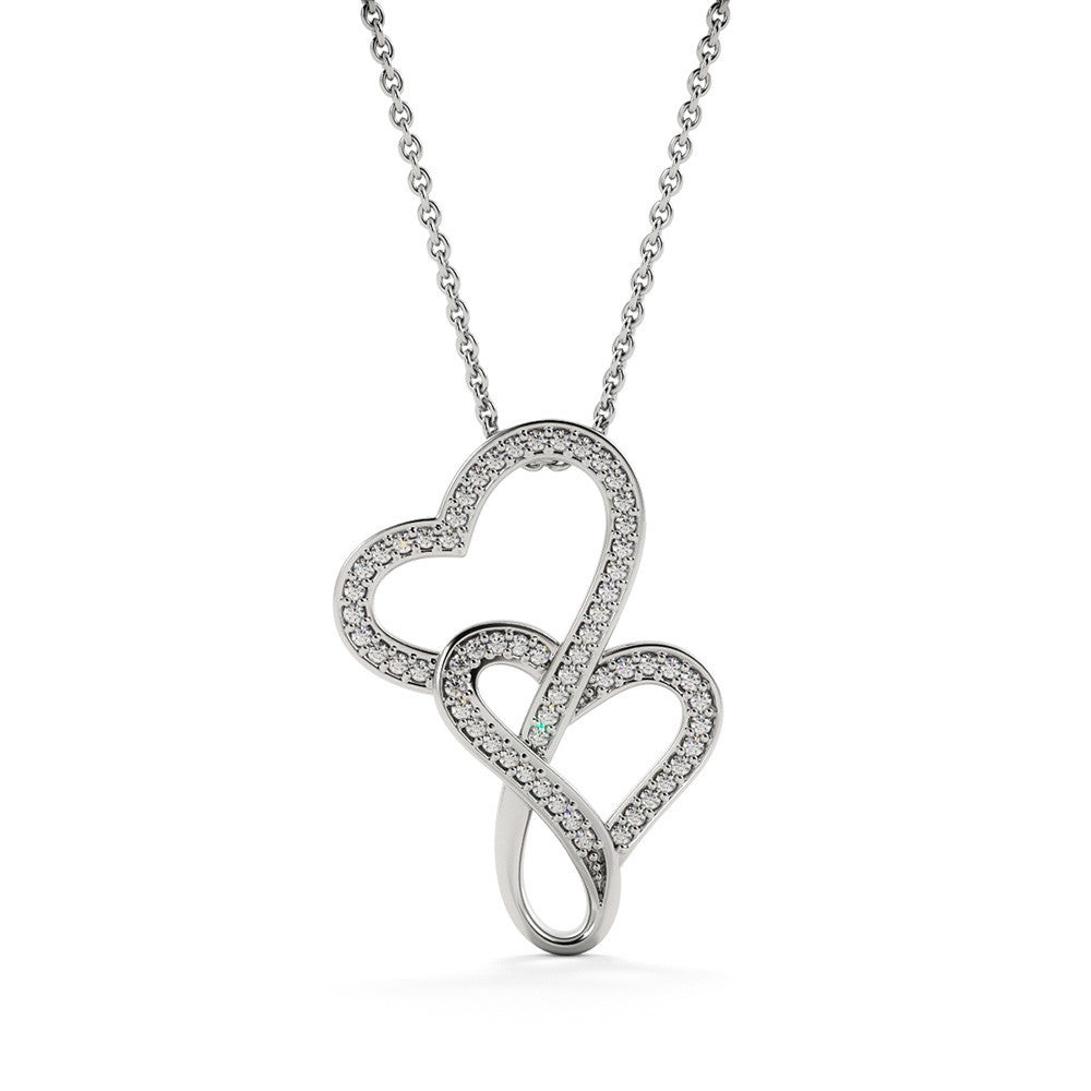 Valentines Day Gift, To My Soulmate Double Hearts Necklace, Birthday Gifts