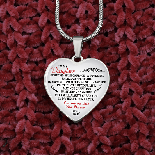 To My Daughter Necklaces Pendants - Father And Daughter Necklace - Gift From Daddy - Luxury Necklace Silver Perfect Gifts On Birthday, Anniversary Graduation For Daughter - Includes gift box