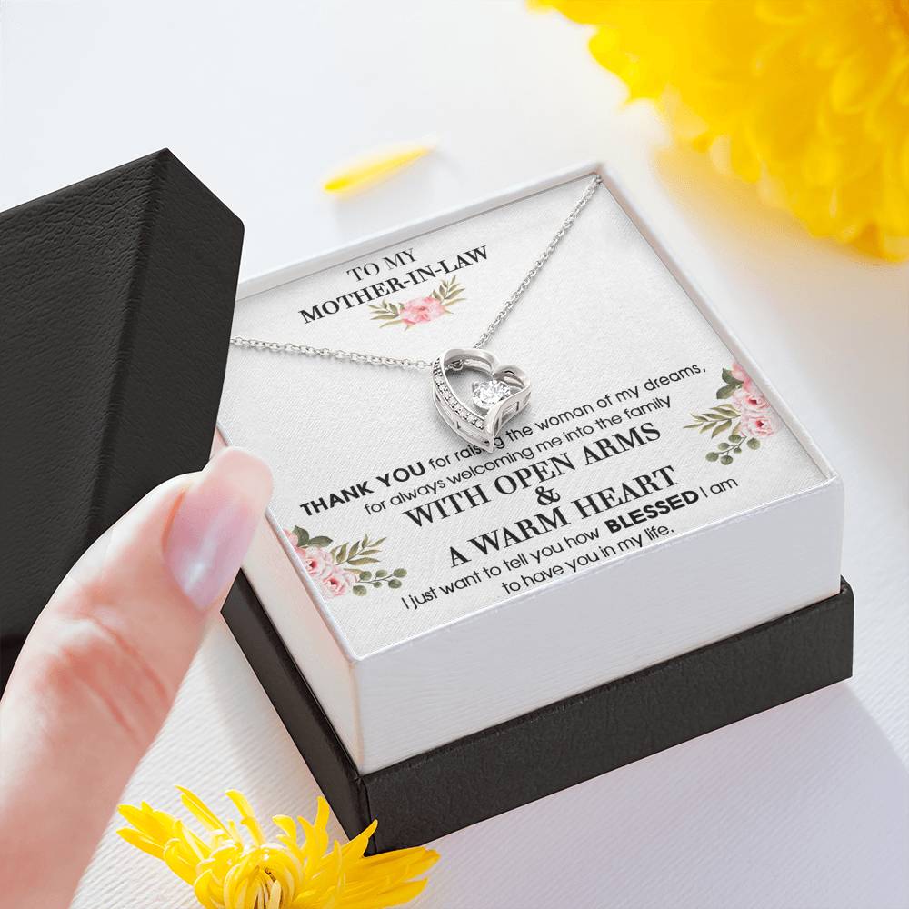 Forever Love Necklace To My Mother-In-Law From Son-In-Law Thank You For Raising