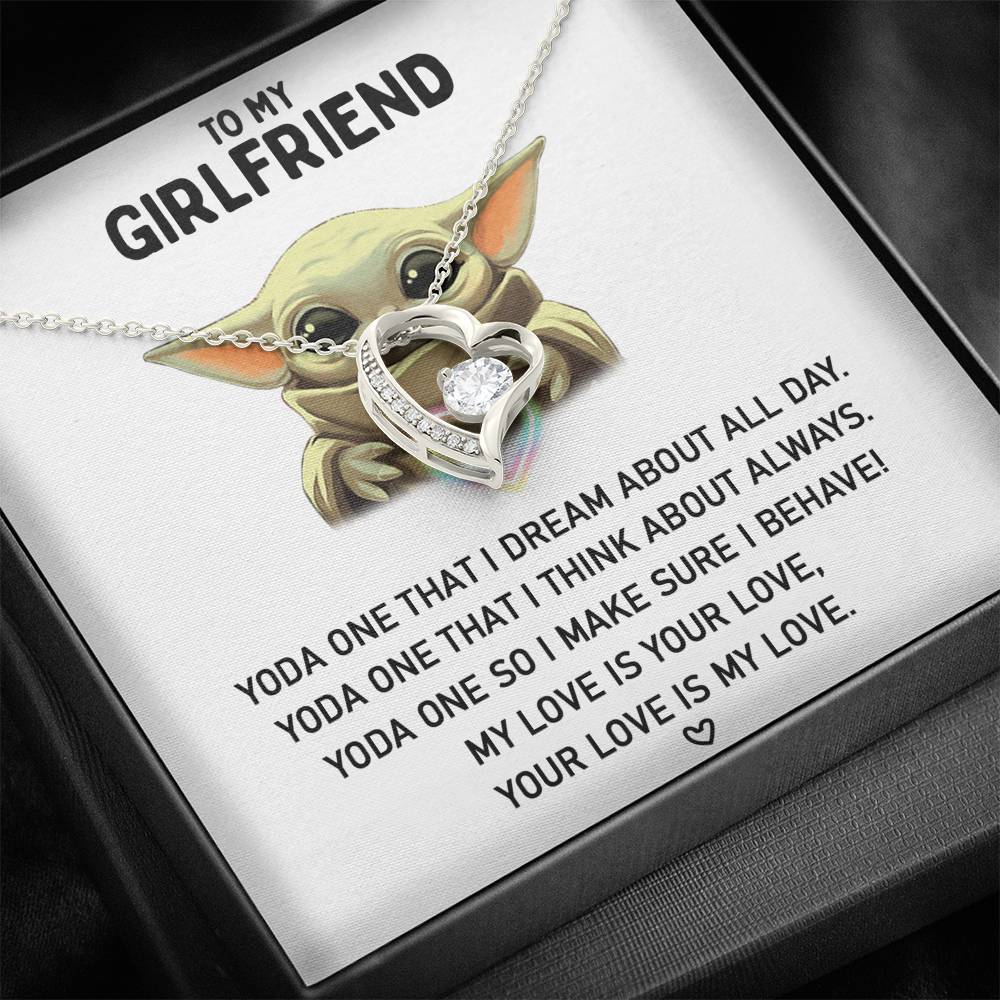 To My Girlfriend Necklace Baby Yoda Girlfriend Jewelry Forever Love Pendant