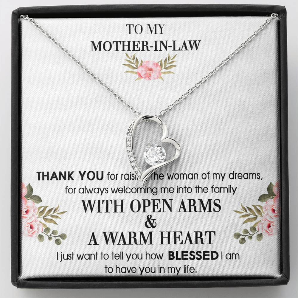 Forever Love Necklace To My Mother-In-Law From Son-In-Law Thank You For Raising