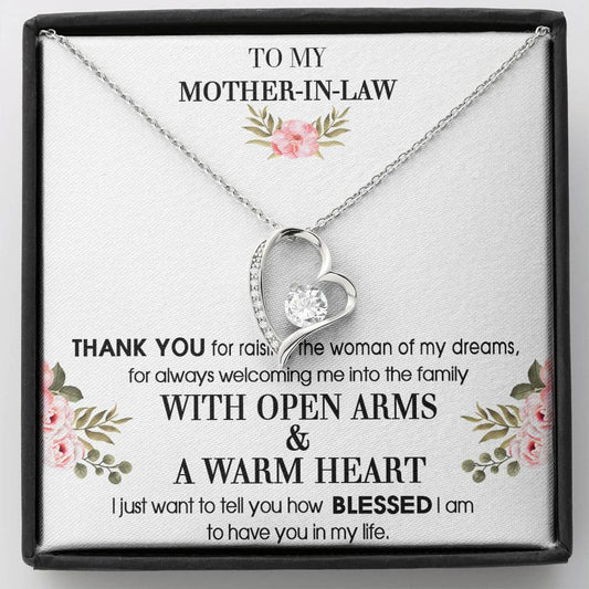 Forever Love Necklace To My Mother-In-Law From Son-In-Law Thank You For Raising