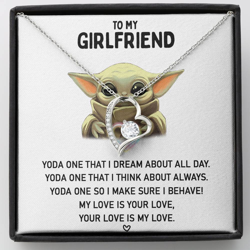To My Girlfriend Necklace Baby Yoda Girlfriend Jewelry Forever Love Pendant