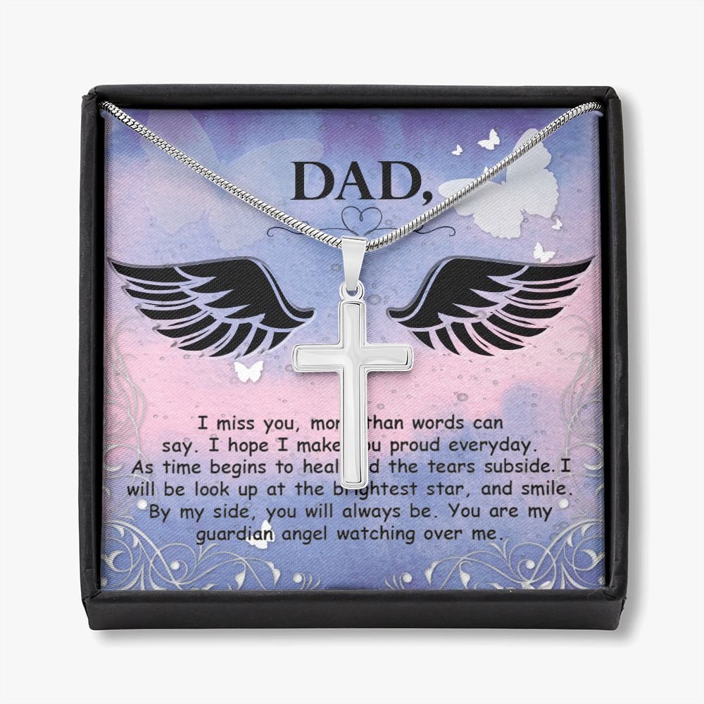 To My Dad Wings Necklace Pendant Gift From Daughter Or Son Necklace I Miss You More Than Happy Father's Day, To Dad Father In Law Gifts On Birthday Anniversary