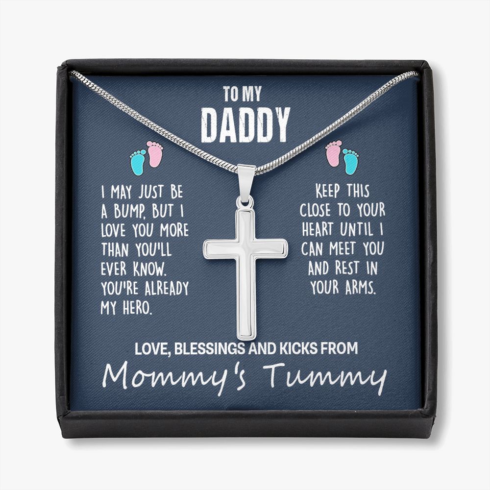 Jewelry For Mens - Father and Daughter To My My Daddy Necklace Cross Necklace Luxury Jewelry On Birthday, Christmas, Father's Day Necklace Pendant Jewelry For Dad Cross Necklace And Message Personalized Cross Necklace