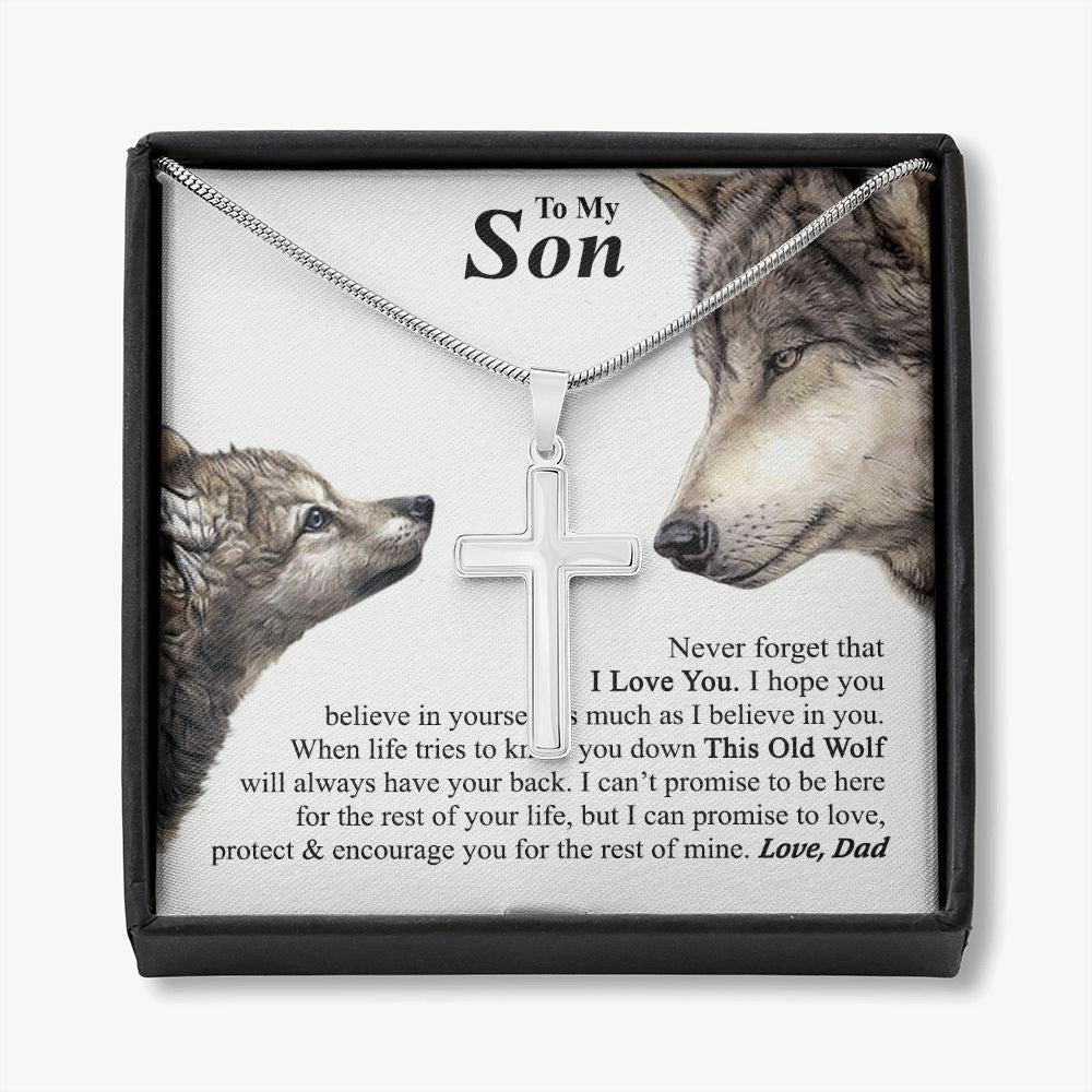 To My Son Necklace From Mom, Son Gifts From Mom and Dad, Mother and Son Necklace, Birthday Gift For My Son Graduation Christmas Faith Cross Necklace Present5 Personalized Cross Necklace