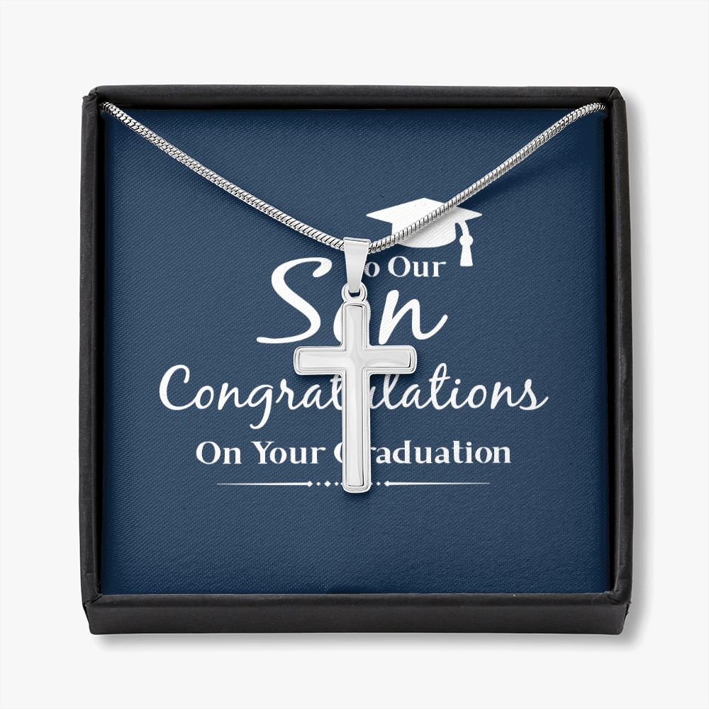 To My Son Necklace From Mom, Son Gifts From Mom and Dad, Mother and Son Necklace, Birthday Gift For My Son Graduation Christmas Faith Cross Necklace Present14 Personalized Cross Necklace