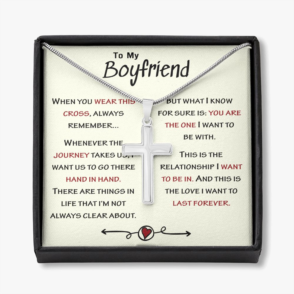 To My Boyfriend Cross Necklace Gift From Girlfriend Jewelry With Message card 174803881308 To My Boyfriend Cross Necklace Gift From Girlfriend Boyfriend Gift Chain Necklace Promise Necklace for Boyfriend Boyfriend Christmas Jewelry