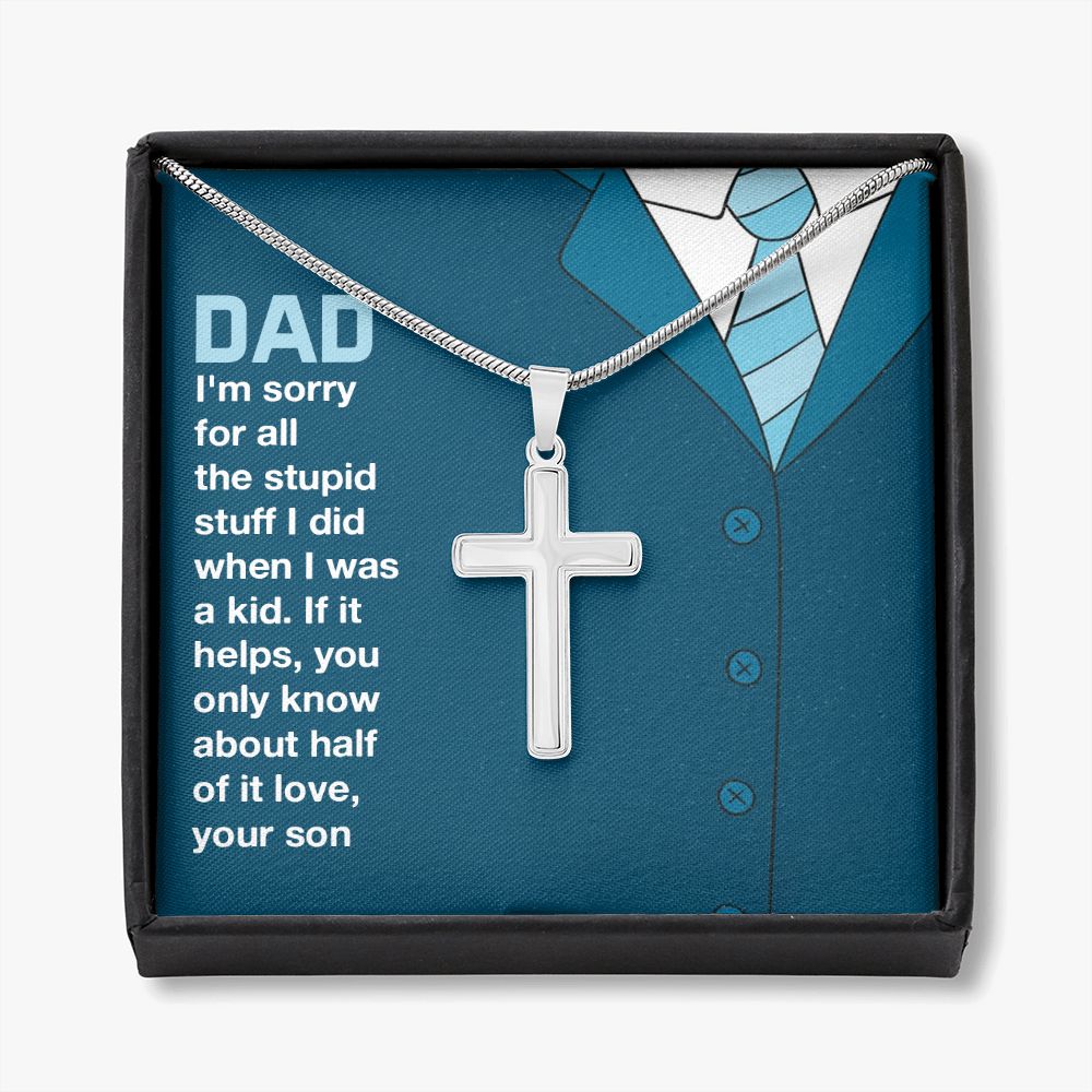 Sterling Silver Cross Necklace Gifts for Men, Cross Necklace for Men Religious Gifts for Men Baptism Gifts Anniversary Valentines Day Gifts for Him Fathers Day Christmas Gifts for Dad Son Boyfriend