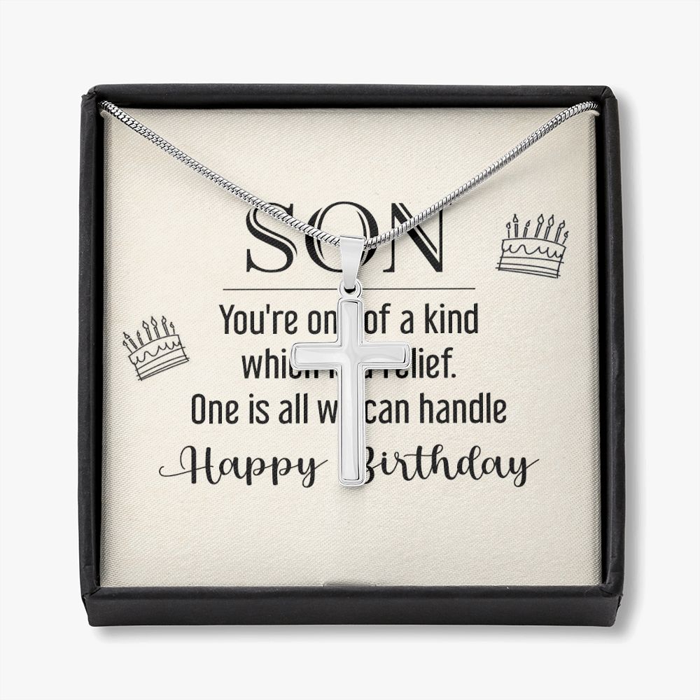 To My Son Necklace From Mom, Son Gifts From Mom and Dad, Mother and Son Necklace, Birthday Gift For My Son Graduation Christmas Faith Cross Necklace Present718 Personalized Cross Necklace