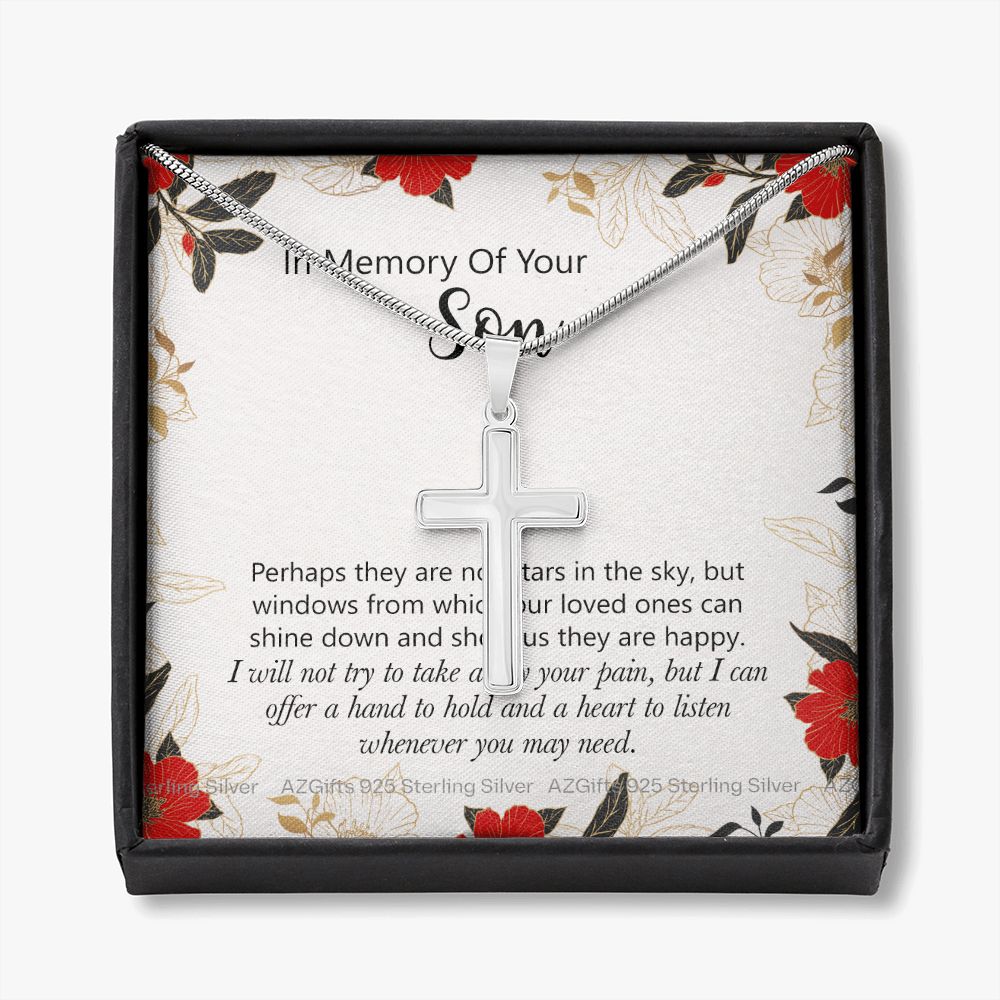 In Memory Of Your Son Gift, Sympathy Loss Of Son, Memorial Gift For Loss Of Son , Sympathy Gift Loss Of A Son, Loss Of A Son, Loss Of Son Necklace for Women Personalized Cross Necklace