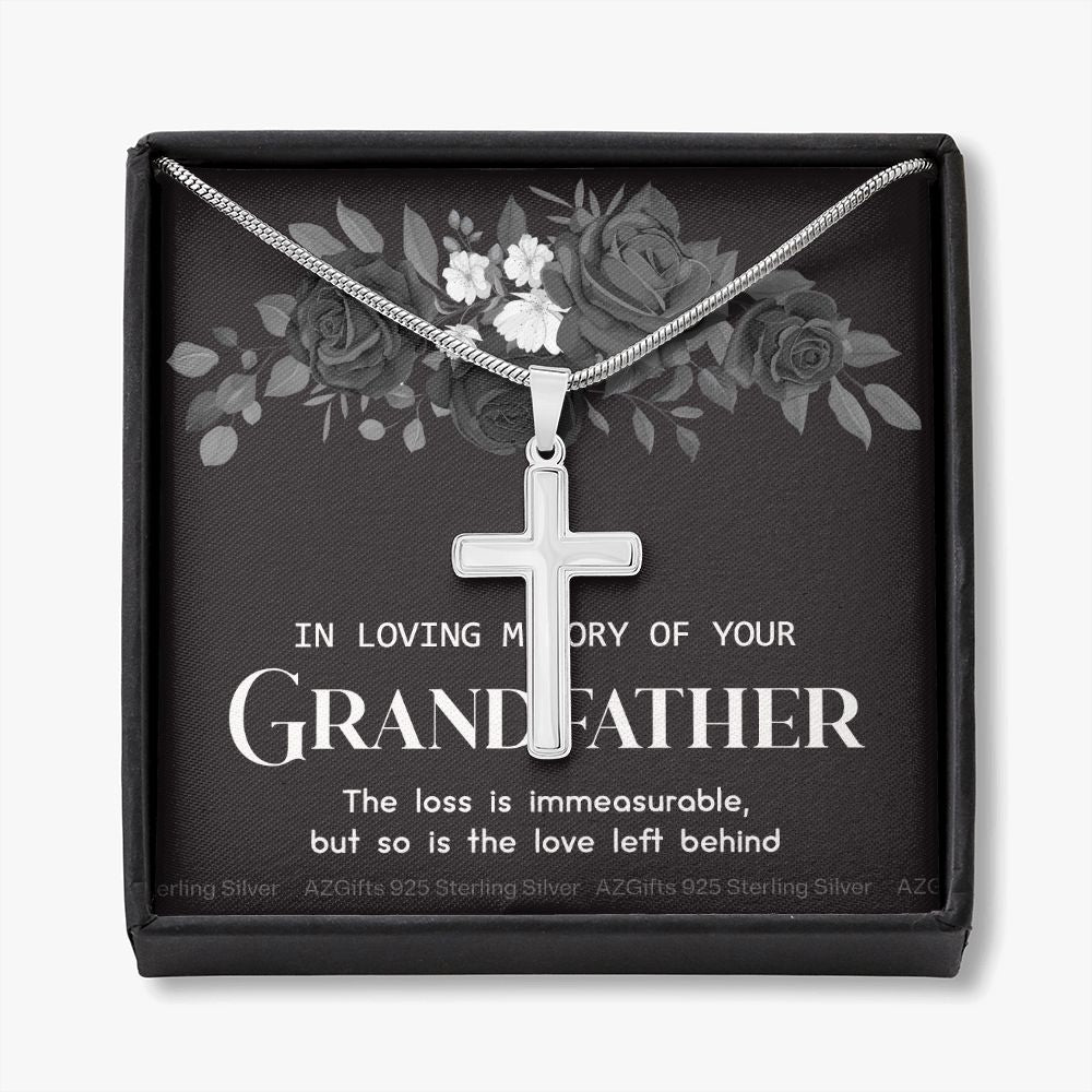 Grandfather Memorial Gift, Loss Of Grandfather, Loss Grandfather, Loss Of A Family Member, Memorial Gift For Loss Of, Grandpa Memorial Keepsake Jewelry, Necklace for Women Personalized Cross Necklace
