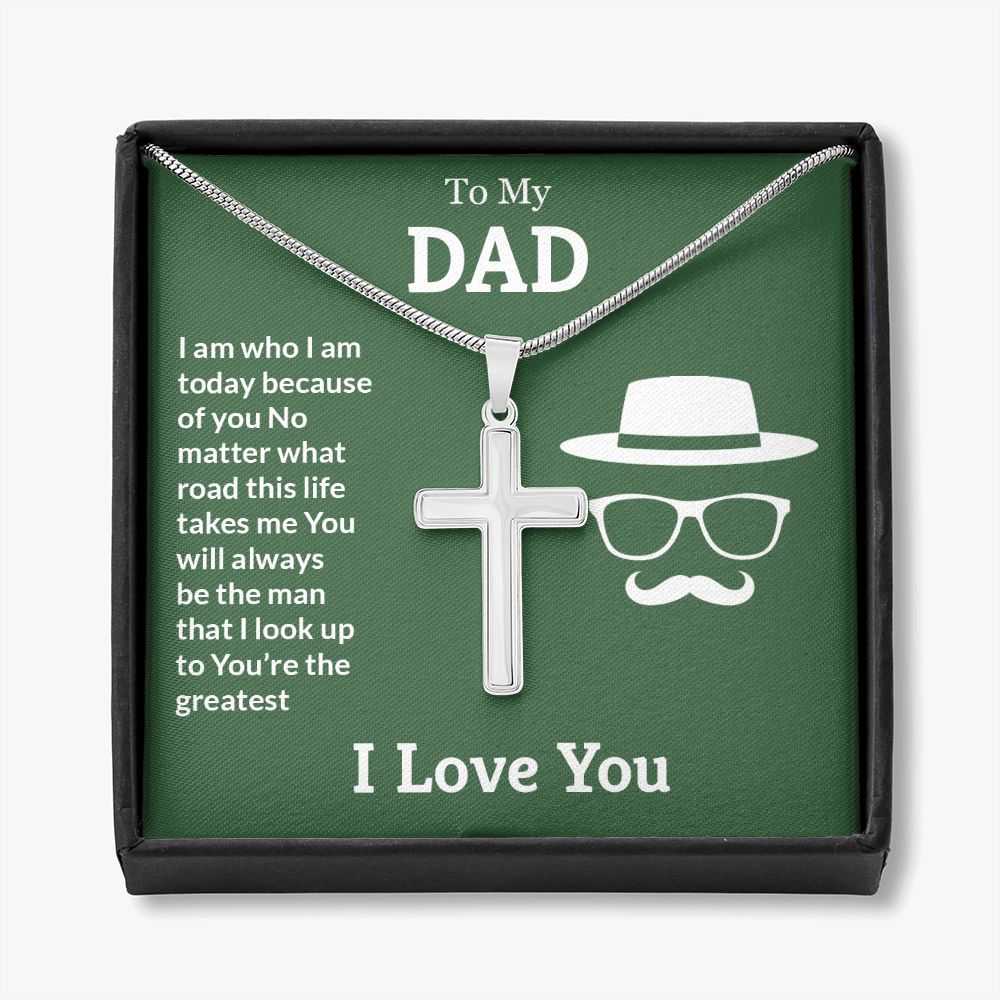 Sterling Silver Cross Necklace Gifts for Men, Cross Necklace for Men Religious Gifts for Men Baptism Gifts Anniversary Valentines Day Gifts for Him Fathers Day Christmas Gifts for Dad Son Boyfriend