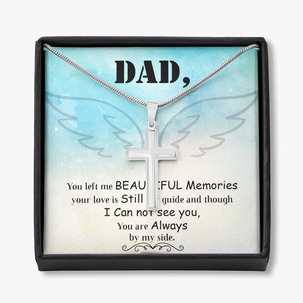 To My Dad Angel Necklace Pendant Gift From Daughter Or Son Necklace Always By My Side Happy Father's Day, To Dad Father In Law Gifts On Birthday Anniversary