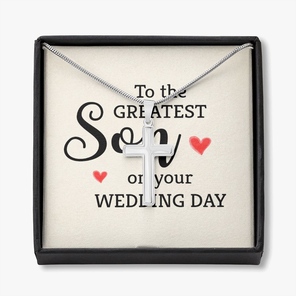 To My Son Necklace From Mom, Son Gifts From Mom and Dad, Mother and Son Necklace, Birthday Gift For My Son Graduation Christmas Faith Cross Necklace Present12 Personalized Cross Necklace