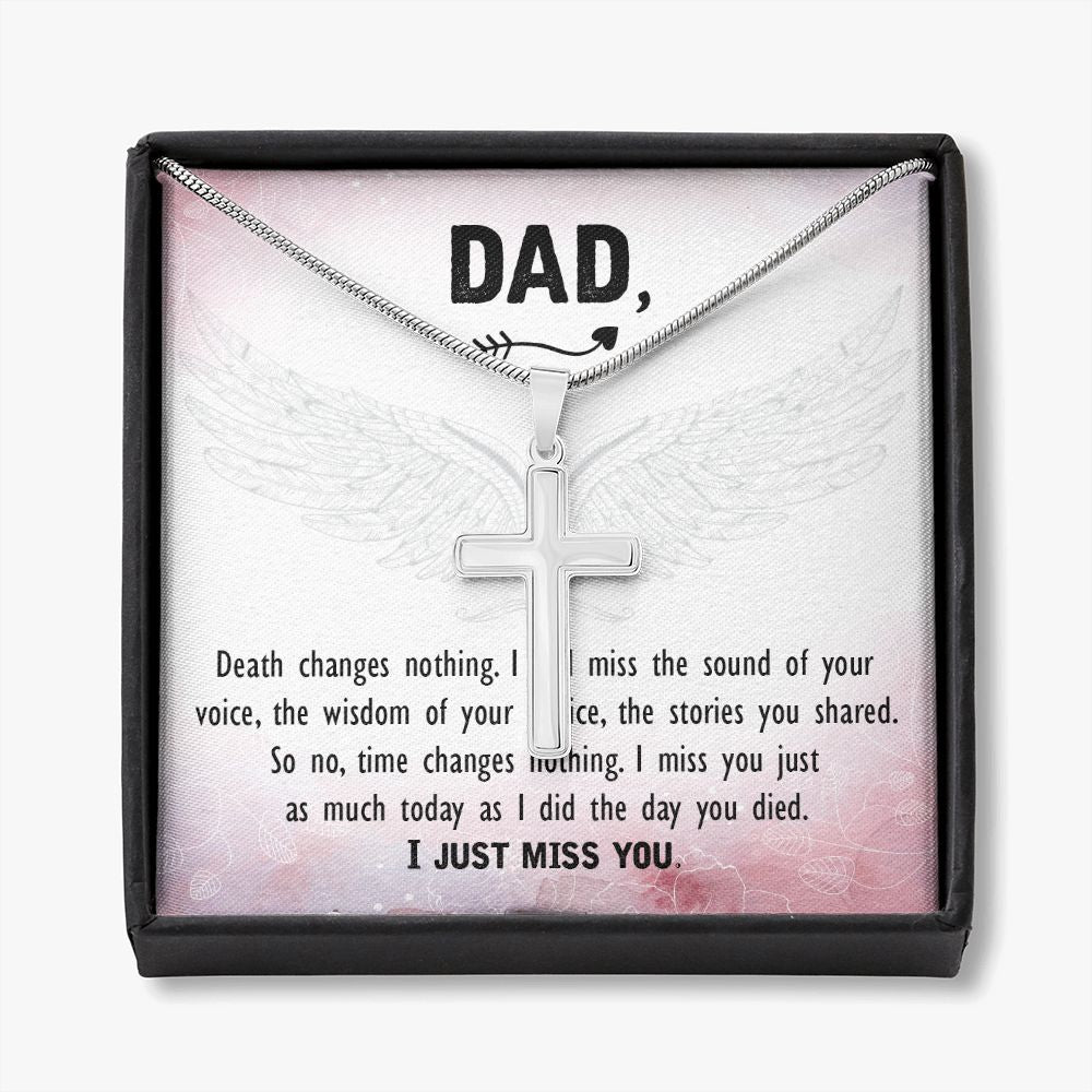 To My Dad Angel Necklace Pendant Gift From Daughter Or Son Necklace Death Changes Nothing Happy Father's Day, To Dad Father In Law Gifts On Birthday Anniversary