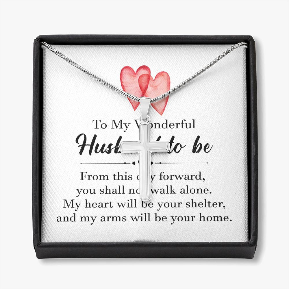 To My Husband Cross Necklace, Husband Necklace from Wife, Gifts For Husband From Wife, Gift For Groom From Bride On Wedding Day, Aniversary Birthday Gift For Him, Valentine Gift for Men13 Personalized Cross Necklace