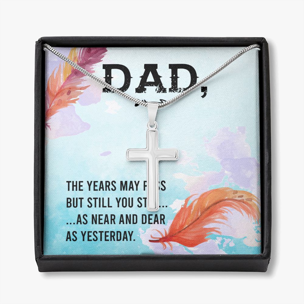 To My Dad Necklace Pendant Gift From Daughter Or Son Necklace For Dad The Years May Pass Dad Happy Father's Day, To Dad Father In Law Gifts On Birthday Anniversary