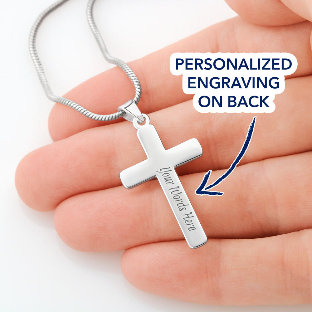Personalized Necklace Gift For Son, To My Son Cross Necklace from Mom with Message Card and Gift Box, To My Son Cross Necklace for Birthday Graduation Gift For Son, Valentines Gifts for Son from Mom Personalized Cross Necklace 2222