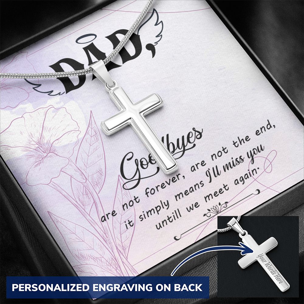 To My Dad Angel Necklace Pendant Gift From Daughter Or Son Necklace Goodbye are Not forever dad Happy Father's Day, To Dad Father In Law Gifts On Birthday Anniversary