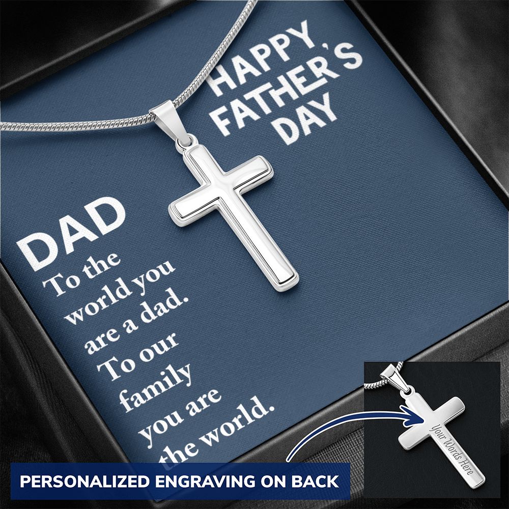 Sterling Silver Cross Necklace Gifts for Men, Cross Necklace for Men Religious Gifts for Men Baptism Gifts Anniversary Valentines Day Gifts for Him Fathers Day Christmas Gifts for Dad Son Boyfriend Personalized Cross Necklace