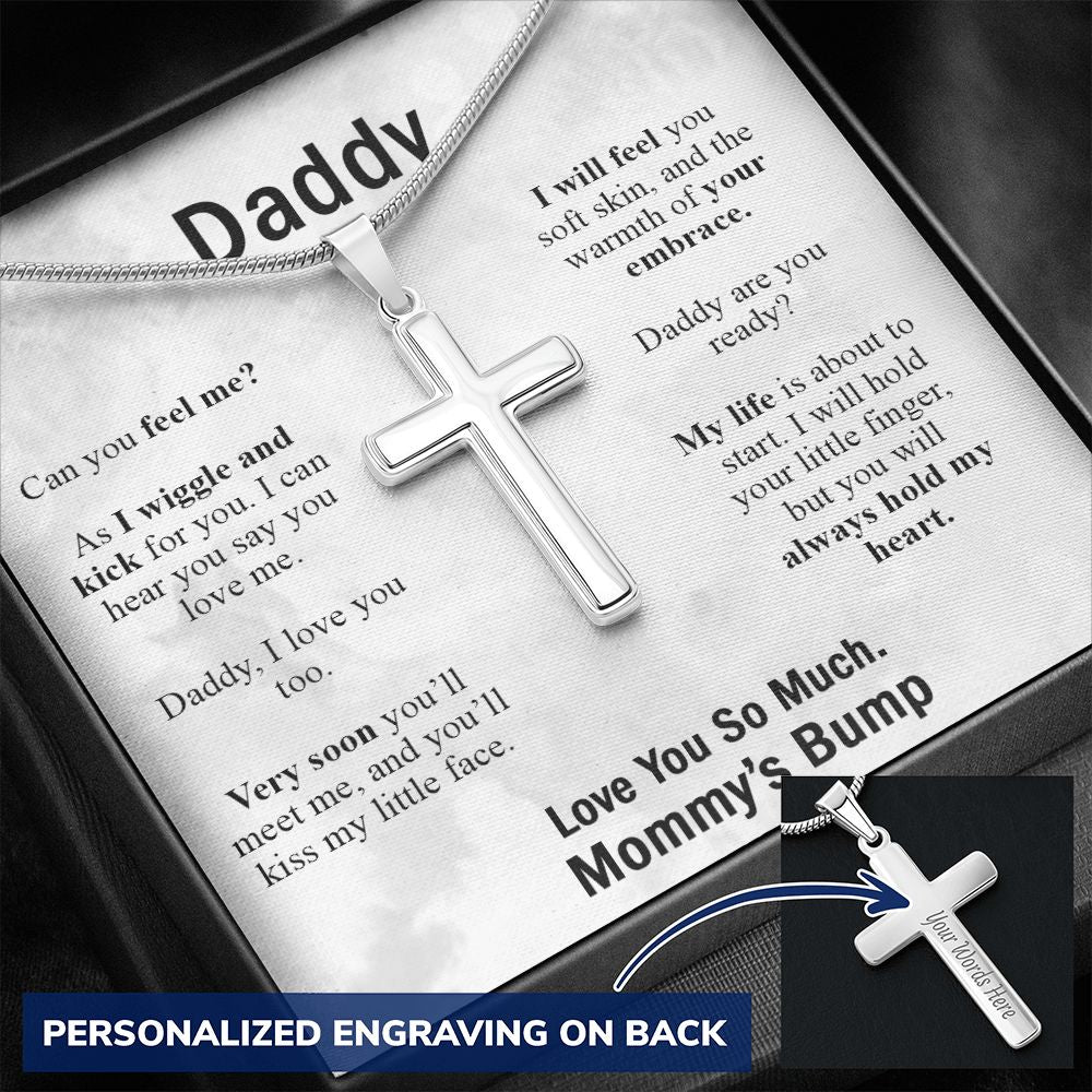 Jewelry For Mens - To My Daddy Cross Necklace Gifts On Fathers Day Jewelry from Son Daughter To Daddy Gift of You Stainless Steel Christmas Gift Birthday Present Box and Message Card Personalized Cross Necklace