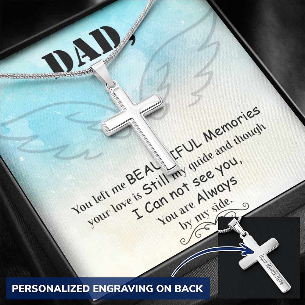 To My Dad Angel Necklace Pendant Gift From Daughter Or Son Necklace Always By My Side Happy Father's Day, To Dad Father In Law Gifts On Birthday Anniversary