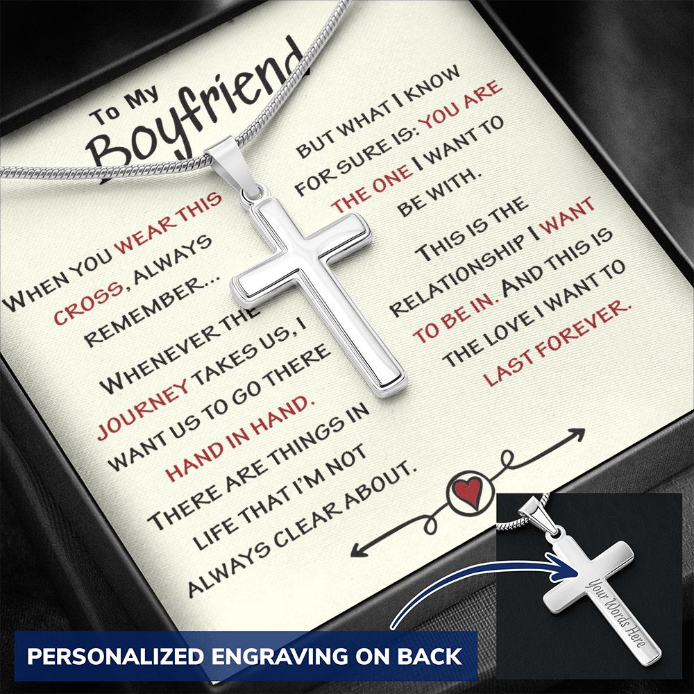 To My Boyfriend Cross Necklace Gift From Girlfriend Jewelry With Message card 174803881308 To My Boyfriend Cross Necklace Gift From Girlfriend Boyfriend Gift Chain Necklace Promise Necklace for Boyfriend Boyfriend Christmas Jewelry