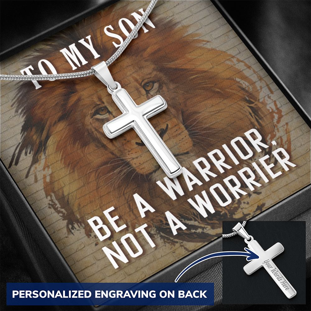 To My Son Necklace From Mom, Son Gifts From Mom and Dad, Mother and Son Necklace, Birthday Gift For My Son Graduation Christmas Faith Cross Necklace Present3 Personalized Cross Necklace